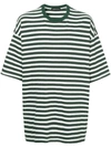 UNDERCOVER UNDERCOVER STRIPED OVERSIZED T-SHIRT - GREEN