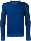 ROBERTO COLLINA ROBERTO COLLINA LONG-SLEEVE FITTED SWEATER - BLUE