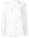 Equipment Signature Slim-fit Silk Shirt In White