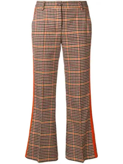 P.a.r.o.s.h . Checked Kickflare Trousers - Neutrals