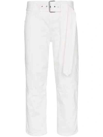 Proenza Schouler High Rise Straight Leg Jeans With Belt In White