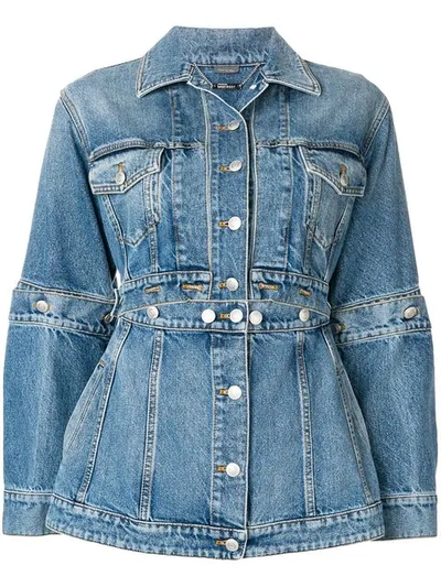 Alexander Mcqueen Deconstructed Denim Jacket In Blue