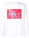 CK JEANS CALVIN KLEIN JEANS LOGO SWEATSHIRT - WHITE