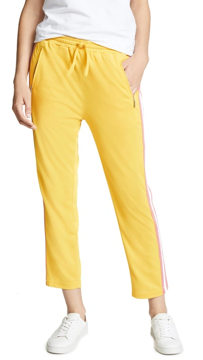 Rebecca Minkoff Jolie Side-stripe Cropped Track Pants In Yellow Multi