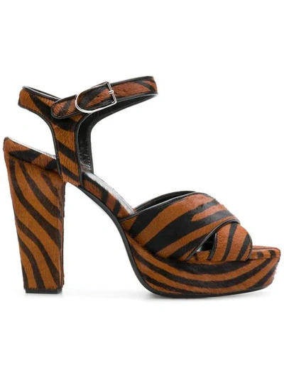 Sonia Rykiel Mme Rykiel Zebra Sandals In Brown