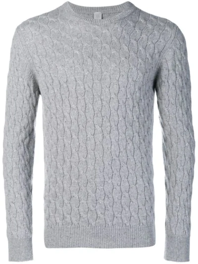 Eleventy Cable Knit Sweater In Grey