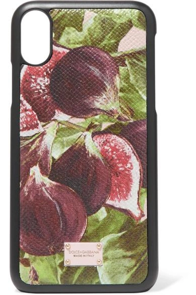 Dolce & Gabbana Printed Textured-leather Iphone X Case In Pink