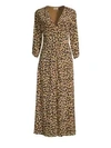 RIXO LONDON Silk Katie Leopard Print Midi Dress