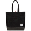 THOM BROWNE THOM BROWNE BLACK UNSTRUCTURED NYLON TOTE