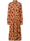 PRADA FLORAL PRINT MIDI DRESS