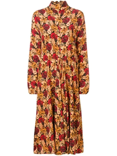 Prada Marocaine Floral-print Silk Dress In Multi