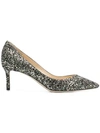 JIMMY CHOO JIMMY CHOO GLITTER ROMY PUMPS - BLACK