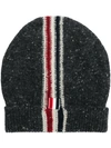 THOM BROWNE STRIPED TWEED JERSEY HAT