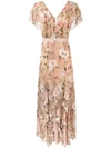 ALICE AND OLIVIA ALICE+OLIVIA FLORAL PRINT GOWN - NEUTRALS
