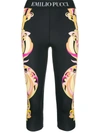 EMILIO PUCCI EMILIO PUCCI PRINTED CROPPED LEGGINGS - 黑色