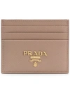 Prada Logo Cardholder Wallet - Neutrals In Neutrals