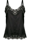 DOLCE & GABBANA LACE-TRIM SATIN CAMISOLE TOP