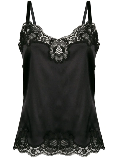 DOLCE & GABBANA LACE-TRIM SATIN CAMISOLE TOP