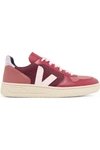 VEJA V-10 LEATHER, SUEDE AND TWEED SNEAKERS