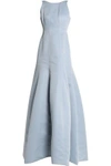 HALSTON HERITAGE WOMAN FLUTED DUCHESSE-SATIN GOWN SKY BLUE,US 13331180551957797