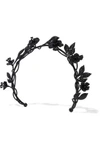 VALENTINO GARAVANI WOMAN CRYSTAL-EMBELLISHED COATED METAL HEADBAND BLACK,AU 1188406768581429