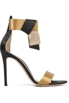 GIANVITO ROSSI GIANVITO ROSSI WOMAN GEISHA BOW-EMBELLISHED SATIN SANDALS GOLD,3074457345619086493