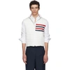 THOM BROWNE THOM BROWNE WHITE DOWN QUILTED FOUR BAR VEST