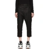 RICK OWENS Black Cropped Cargo Trousers