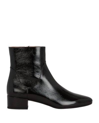 Francesco Russo Patent Leather Boots In Black
