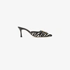 MANOLO BLAHNIK MANOLO BLAHNIK BLACK AND WHITE MAFRISA 70 ZEBRA PONYSKIN MULES,MAFRISABQVALSTPONC12763237