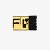 Off-white Logo-intarsia Wool Knit Oversized Scarf In Yellow/orange