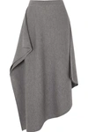 JW ANDERSON ASYMMETRIC MERINO WOOL MIDI SKIRT