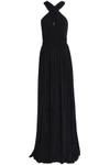 HALSTON HERITAGE CUTOUT KNOTTED STRETCH-JERSEY GOWN,3074457345618746657