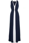 MIKAEL AGHAL TWO-TONE SILK CREPE DE CHINE GOWN,3074457345618811469