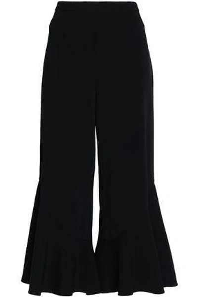 Peter Pilotto Woman Cropped Crepe Flared Trousers Black