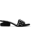 ALEXANDER WANG LOU STUDDED SUEDE MULES,3074457345618690163