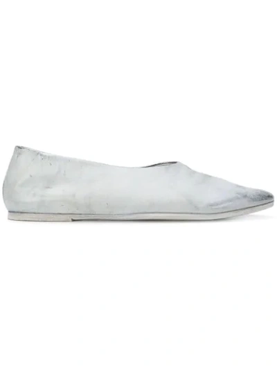 Marsèll Distressed Ballerina Shoes In White