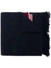 PRADA PRADA KNIT LOGO SCARF - BLUE