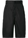 PRADA PRADA HIGH-WAIST BERMUDA SHORTS - BLACK