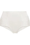 DOLCE & GABBANA LACE-TRIMMED STRETCH-SILK SATIN BRIEFS