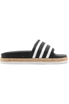 ADIDAS ORIGINALS ADILETTE BOLD ROPE-TRIMMED STRIPED RUBBER SLIDES