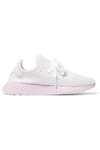 ADIDAS ORIGINALS DEERUPT RUNNER SUEDE-TRIMMED MESH SNEAKERS