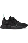 ADIDAS ORIGINALS NMD R1 RUBBER AND LEATHER-TRIMMED STRETCH-KNIT SNEAKERS
