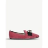GUCCI ETOILE FAUX-PEARL AND CRYSTAL-EMBELLISHED VELVET LOAFER