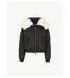 EMPORIO ARMANI Shearling-trimmed shell bomber jacket