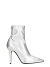 GIUSEPPE ZANOTTI SILVER METAL LEATHER ANKLE BOOTS,10645000