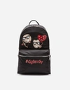 DOLCE & GABBANA NYLON VULCANO BACKPACK WITH PATCHES OF THE DESIGNERS,BM1419AU8018B956