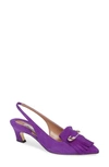 Brian Atwood Women's Georgina Kiltie Fringe Slingback Pumps In Violet