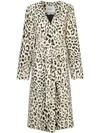 GOEN J leopard print faux-fur coat