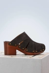 CHLOÉ LEATHER MULES,CHC18S15018008/NR008